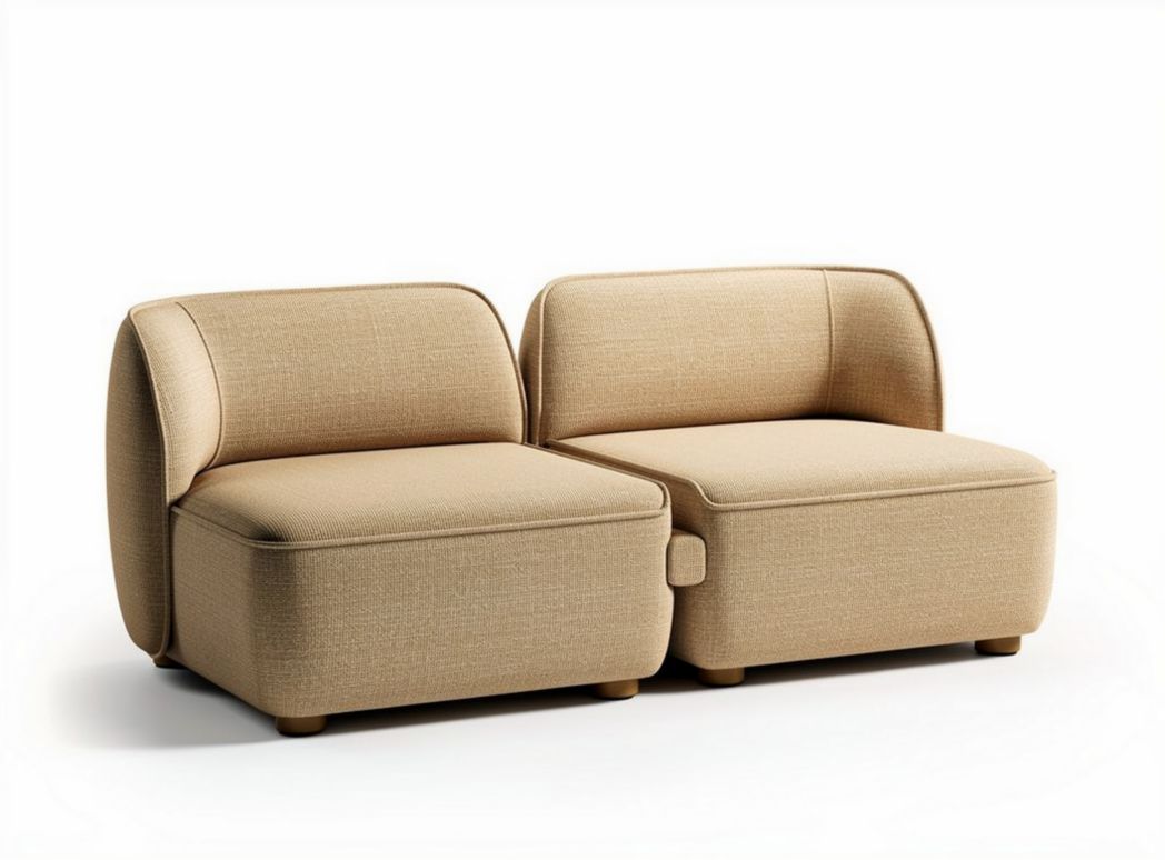 Sofa modułowa z tkaniny w kolorze beżowym 90 x 70 x 70 cm