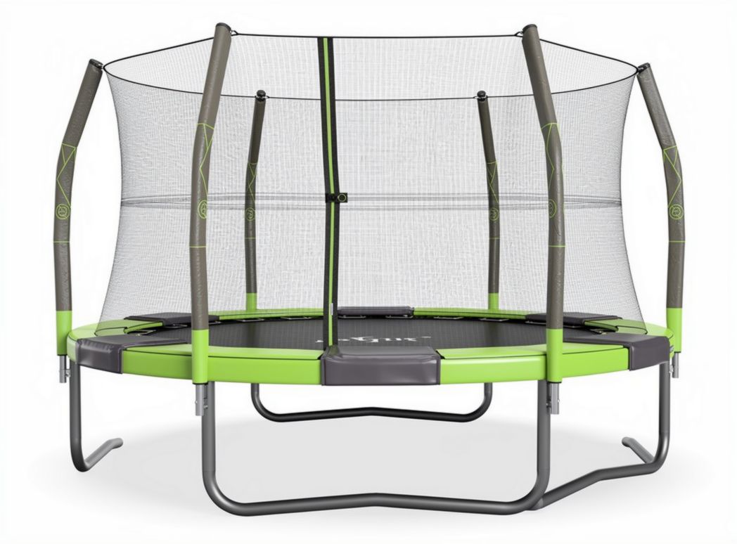 Trampolina ogrodowa 300 x 300 x 250 cm z siatką ochronną zielona